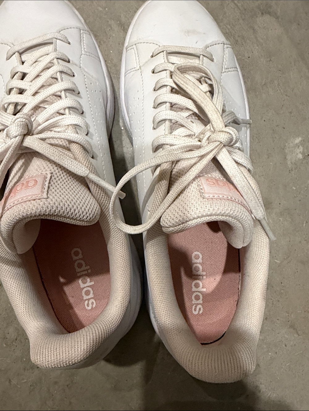 adidas White Low-Top Sneakers with Pink Insole - Picture 4 of 5